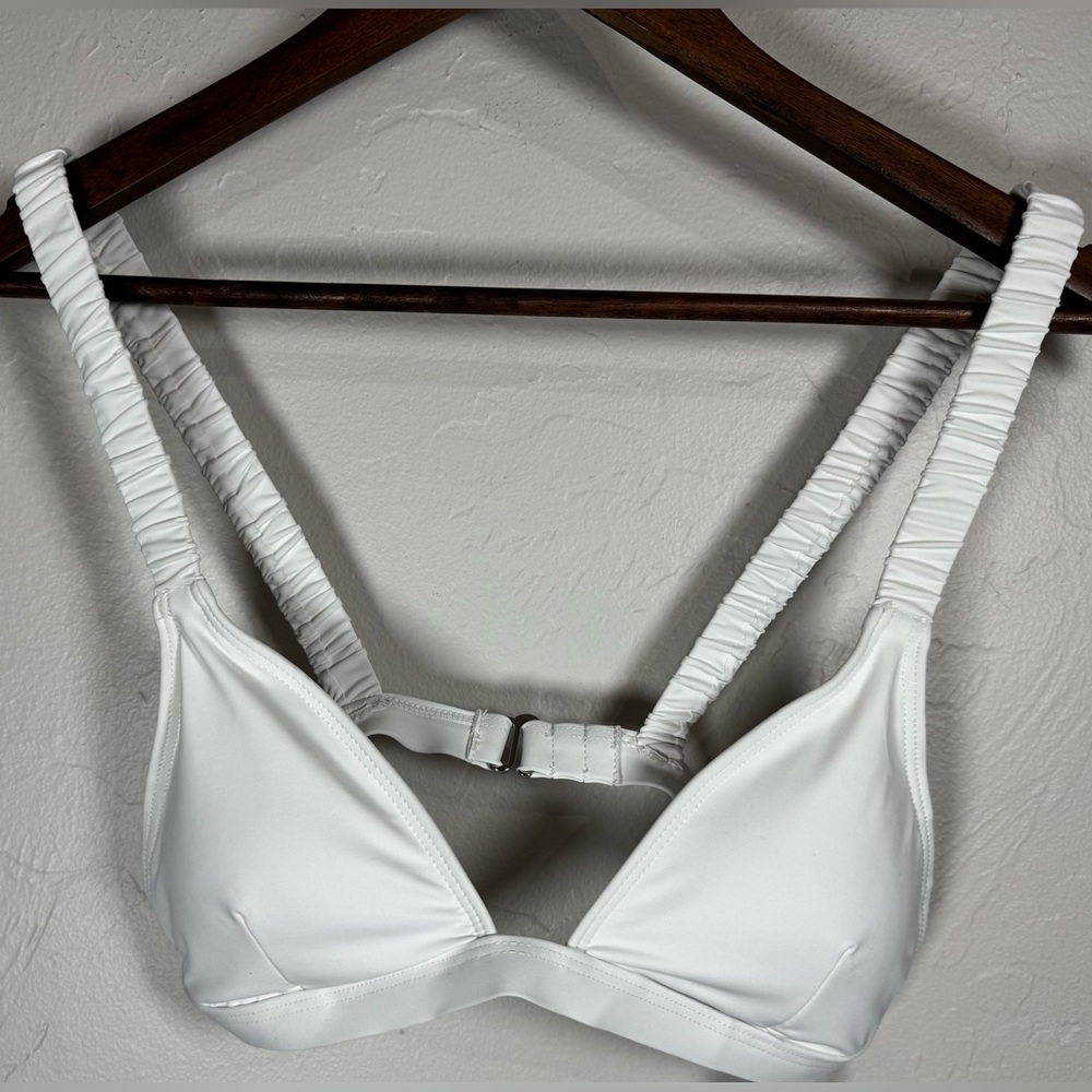 FULL TILT Ruched Fixed Triangle Bikini Top Size Large - Picture 3 of 8